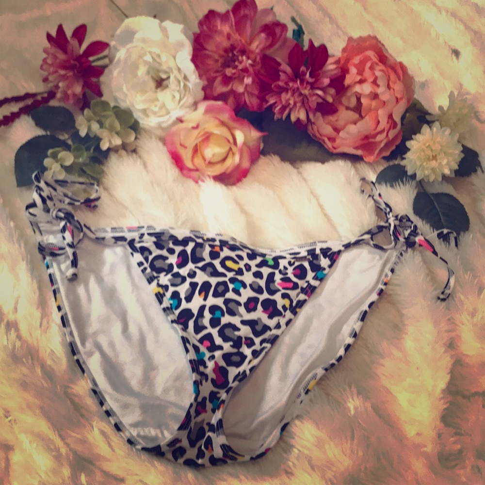 PINK leopard string bikini bottoms